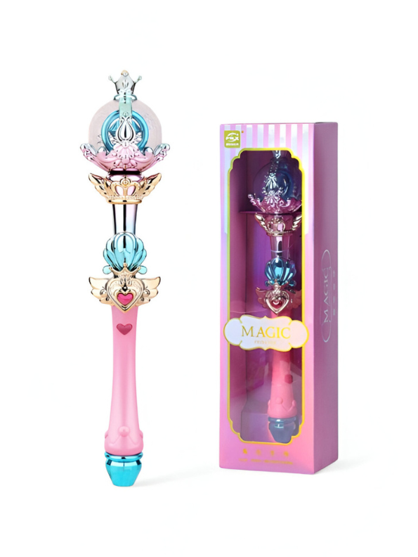 Magical Girl Crown Scepter Toy Prop - Pink and Blue Fantasy Wand NX12323