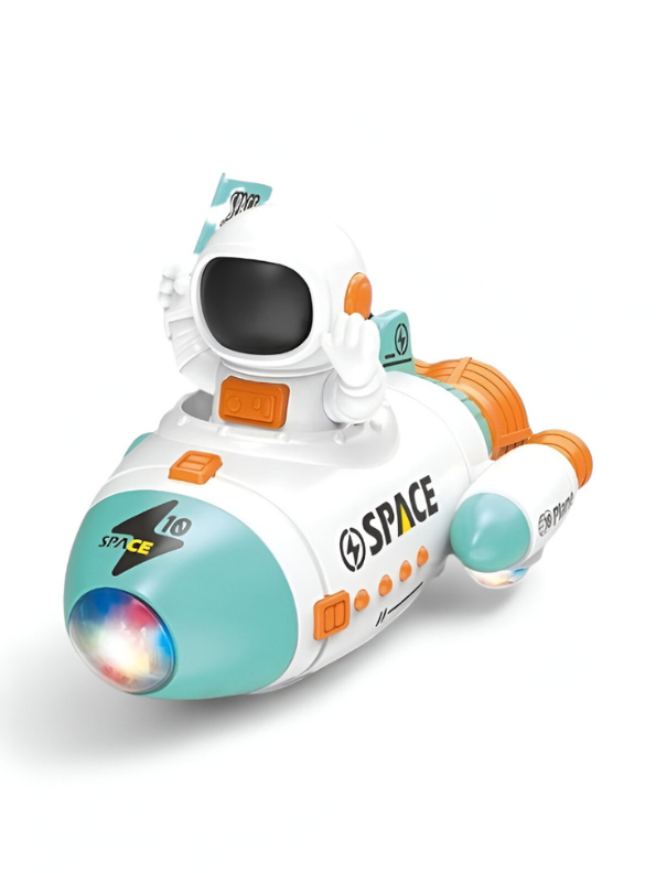 Bump-and-Go Astronaut Space Rocket Car Toy with Flashing LED Lights and Sounds LMI15174