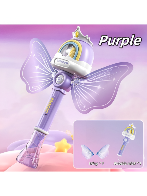 Angel Light Up Bubble Wand Toy for Kids | Flashing LED, lavender Fairy Wings & Music | Great Gift or Party Supply NX15767