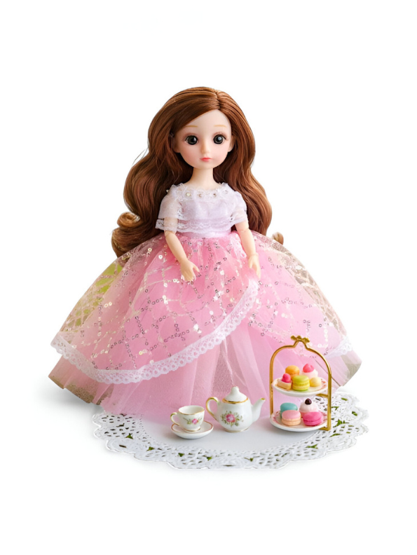 Fashion Doll in Light-Up/Glowing Pink Ball Gown | Binna "A Heavenly Beauty" Doll with Brown Hair LMI14886
