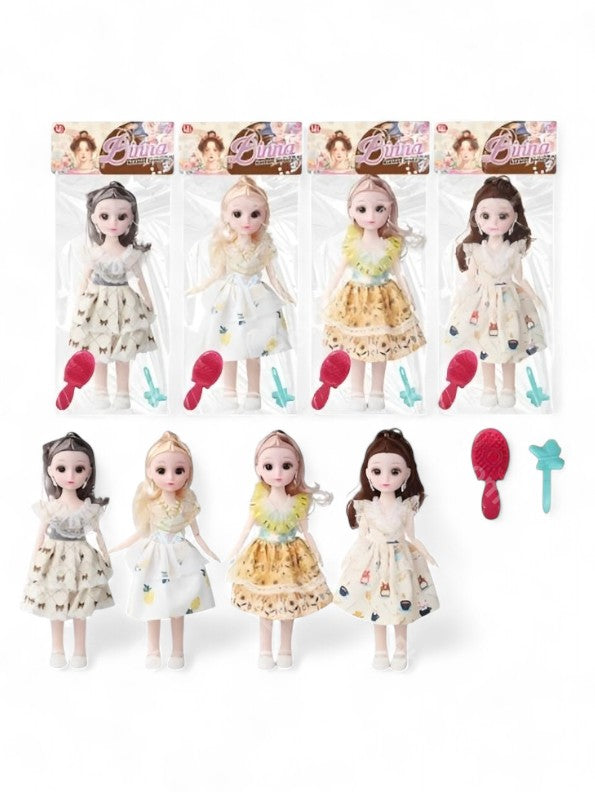 Binna Fashion Doll (11-Inch) with Grey Hair & Tiered Bow Dress | Includes Comb Accessory LMI13932