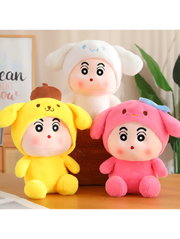 Crayon Shin-chan in Pink Dog Costume Plush Soft Toy | Kawaii Stuffed Doll LMI14858