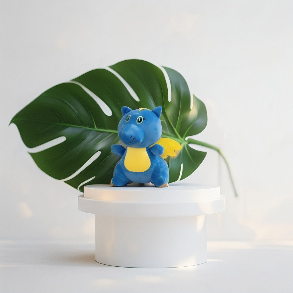 Plush Dragon Stuffed Animal - Adorable Blue Soft Toy with Wings LMI11925