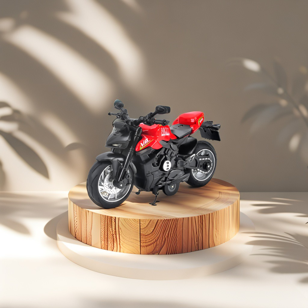 Ducati Streetfighter V4 Diecast Bike – 1:8 Scale Pull-Back Alloy Model with Lights & Sound.