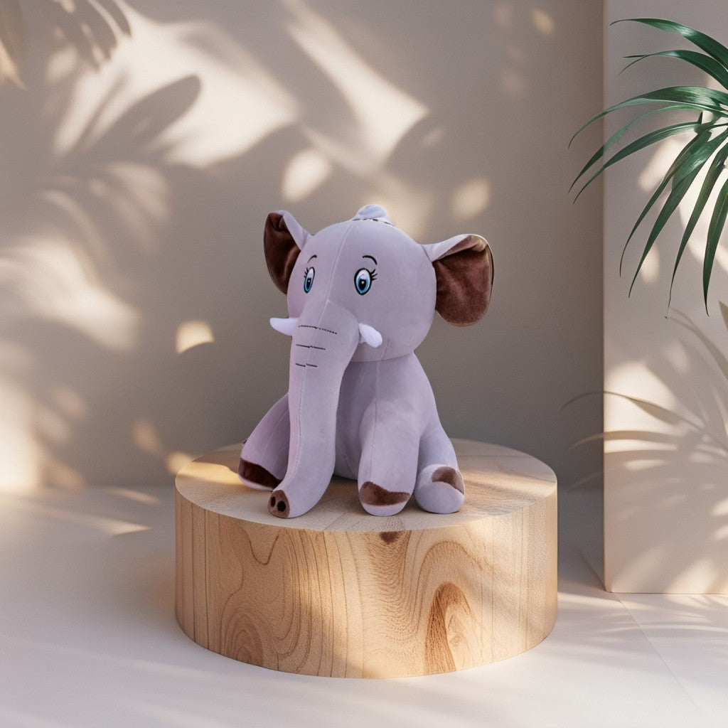 Grey - Jumbo Elephant Soft Toy | Plush Stuffed Animal for Kids | 10 Inch LMI11478
