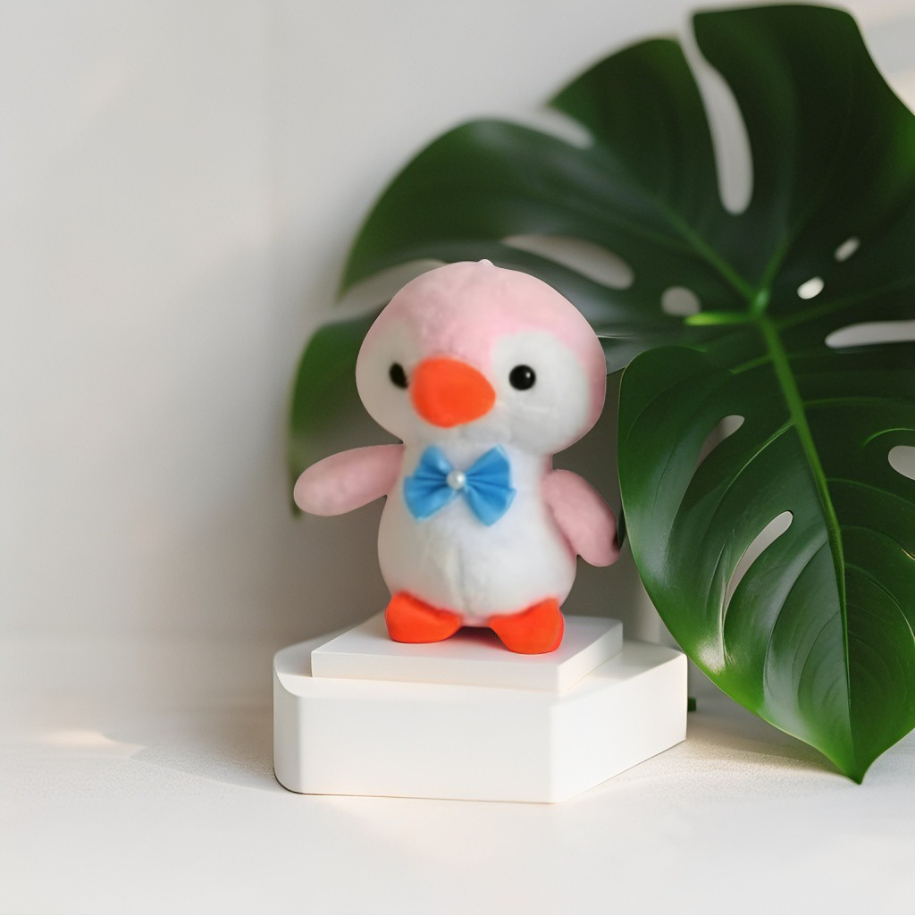 Pink - 8" Penguin Plush Toy with Bowknot - Super Soft Toy Cuddle Buddy LMI12218