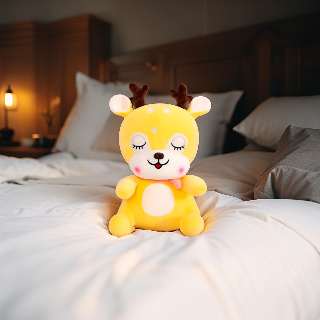 Yellow - Cuddly Deer – 10 Inch Soft Plush Toy, Perfect Huggable Friend for Kids and Toddlers LMI11473.