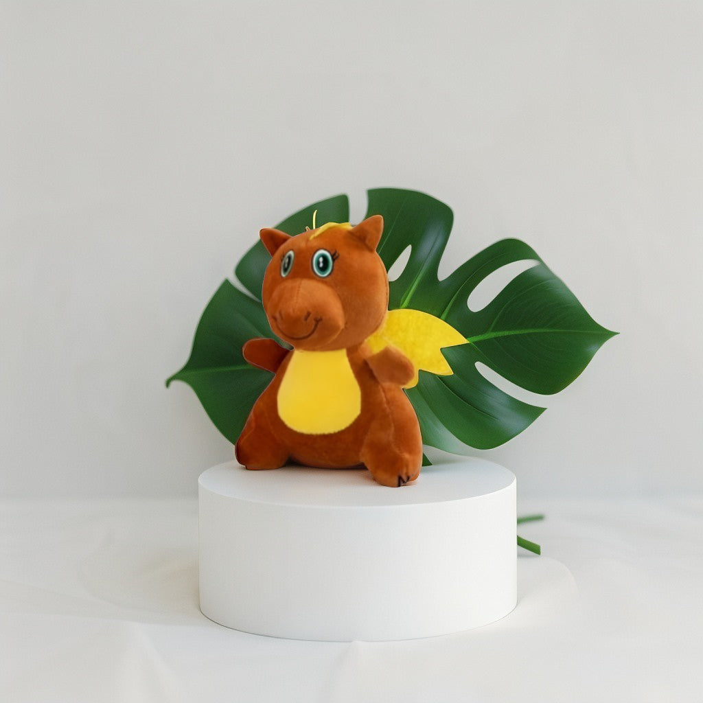 Plush Dragon Stuffed Animal - Adorable Brown Soft Toy with Wings LMI11925