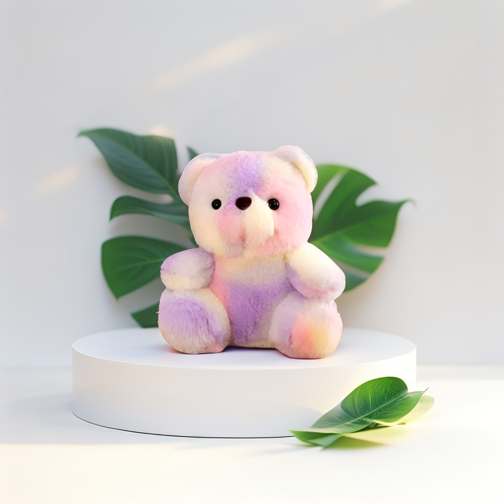Lavender - Rainbow Teddy Bear Plush – 8 Inch Soft & Cuddly Stuffed Animal Toy LMI11103.