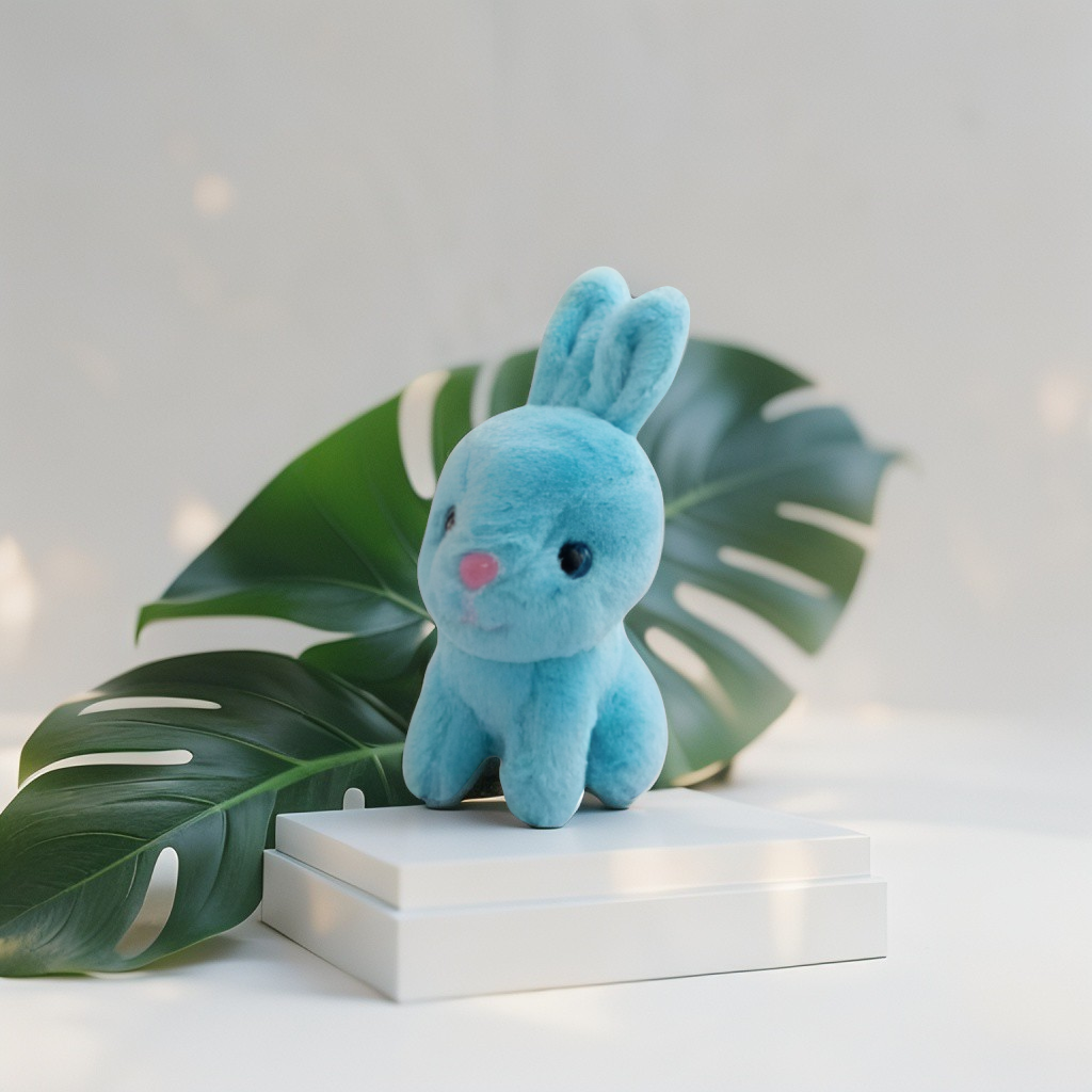 Fluffy Blue Rabbit Soft Toy - 7 Inch Plush Bunny for Kids & Babies LMI11924