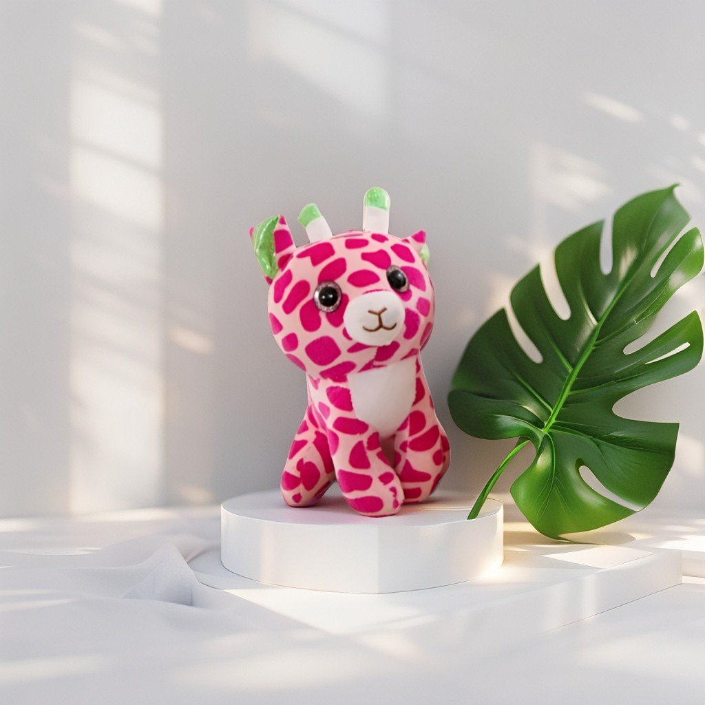Pink - Glitter-Eyed Giraffe Plush Toy - 7 Inch Stuffed Soft Toy Animal for Kids LMI11913