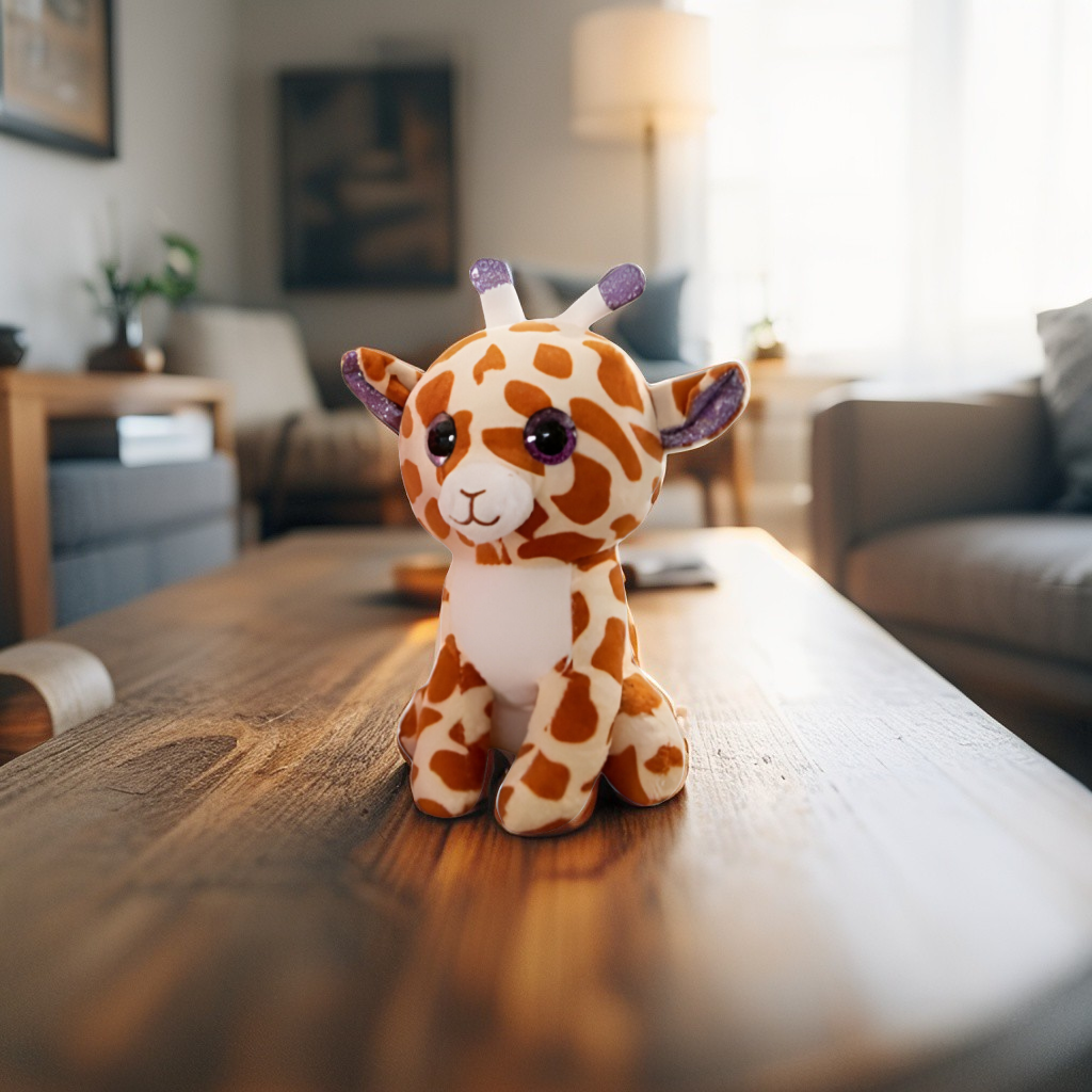 Yellow - Glitter-Eyed Giraffe Plush Toy - 7 Inch Stuffed Soft Toy Animal for Kids LMI11913