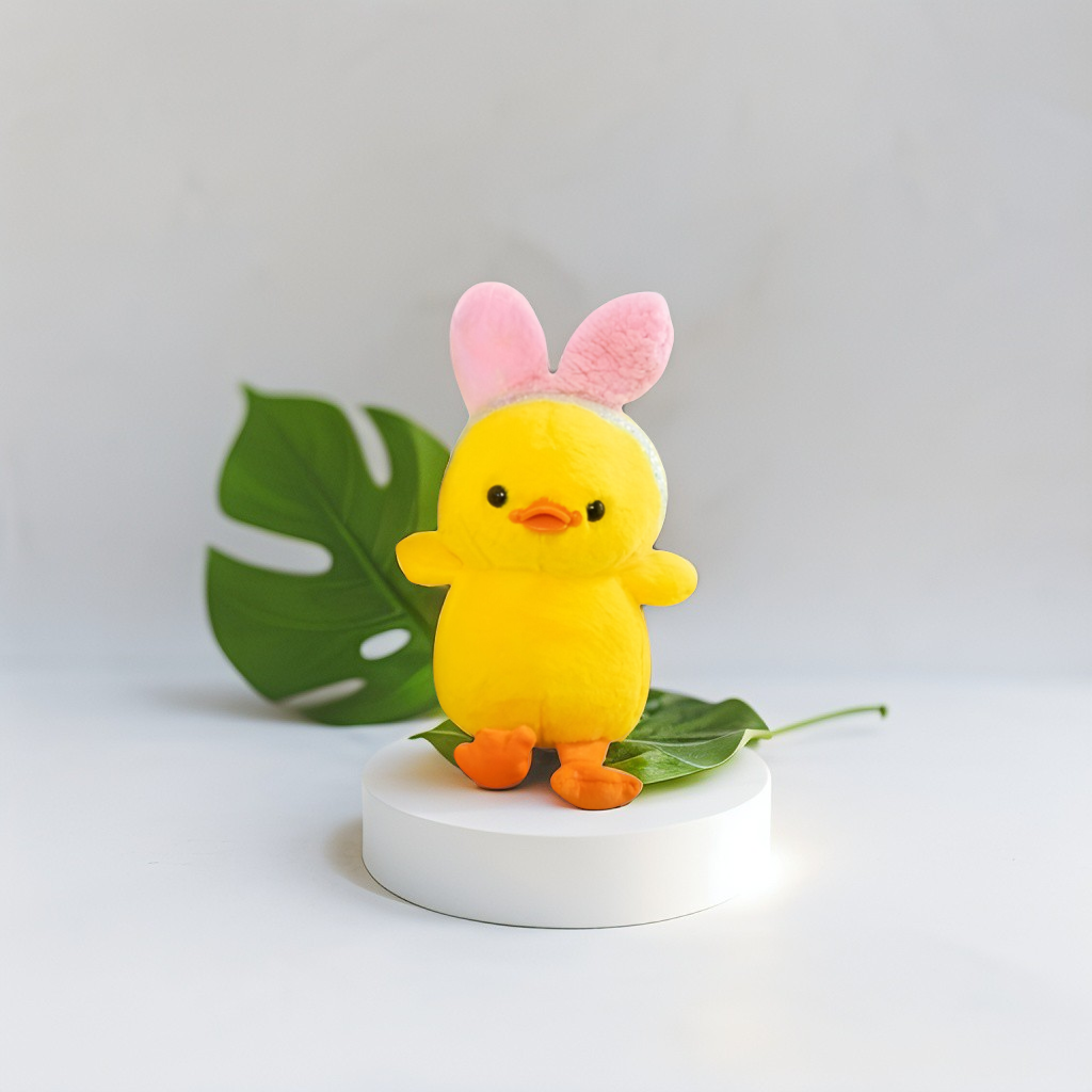 Yellow - Plush Duck Toy with Bunny Ears - Adorable & Soft Toy Duck Stuffed Animal LMI11592