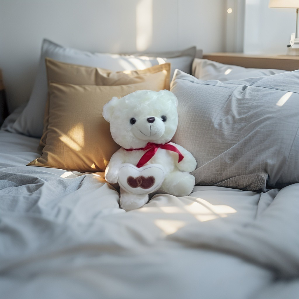 White - Cute & Cuddly Teddy Bear Plush Toy for Kids | Stuffed Animal Soft Toy LMI14775