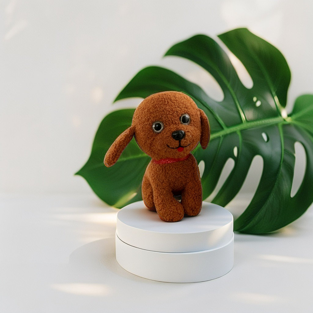 Adorable Brown Toy Poodle Plushie | Cuddly Stuffed Animal Dog Soft Toy | Perfect Gift for Kids & Dog Lovers LMI11904