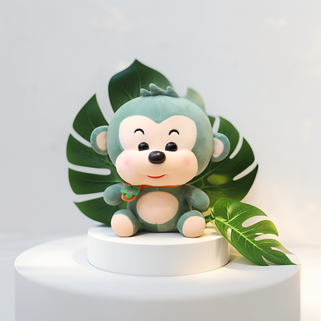 Happy Green Monkey Plush Toy | Cuddly Stuffed Animal Soft Toy For Kids LMI14144