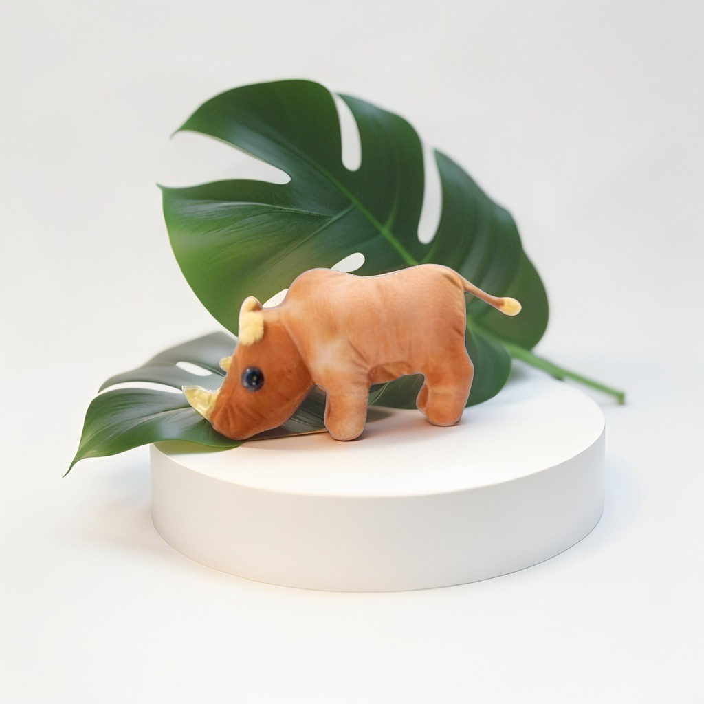 Peach - Plush Rhino Toy for Kids | Eco-Friendly Stuffed Animal | Soft & Cuddly Rhino Doll LMI14772