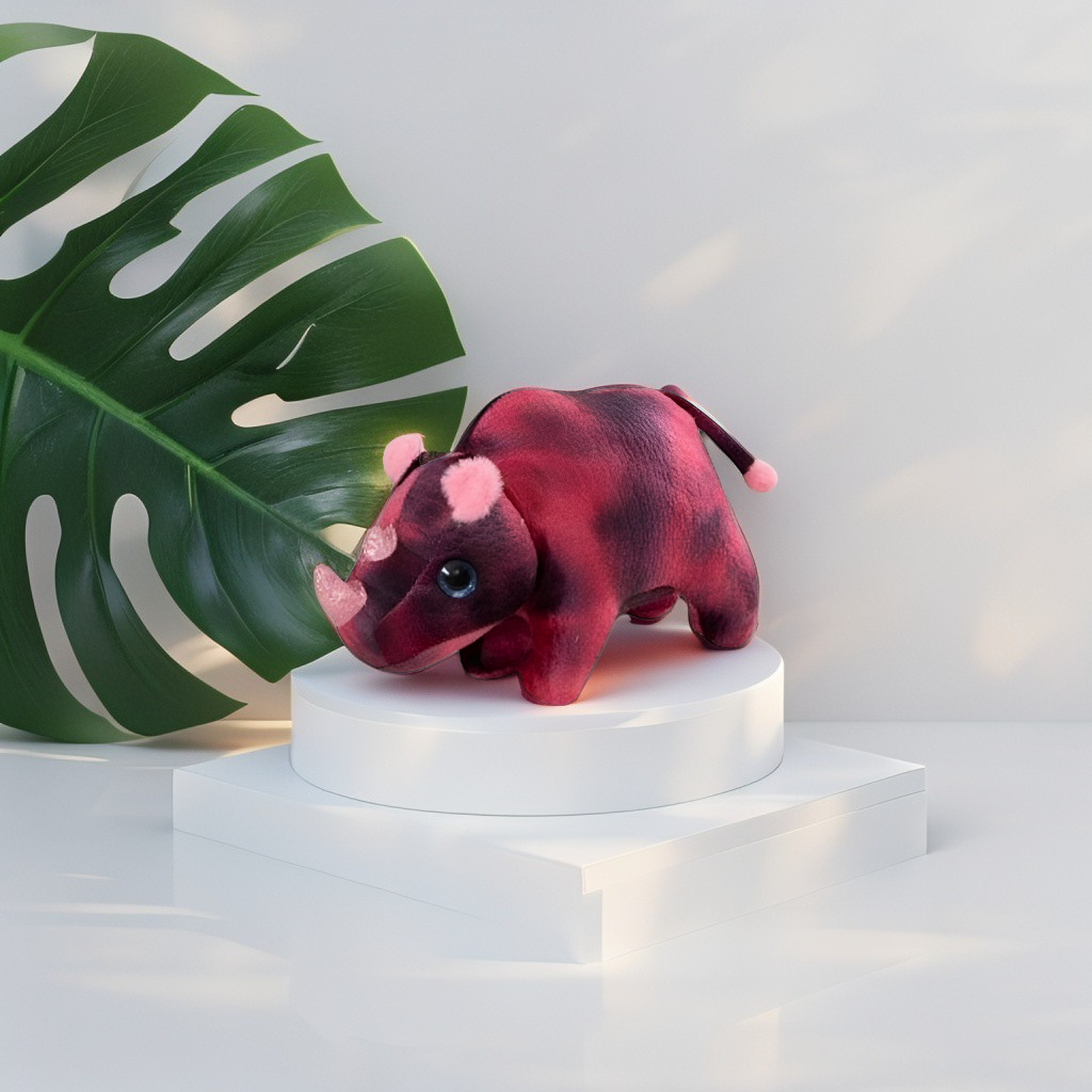 Pink - Plush Rhino Toy for Kids | Eco-Friendly Stuffed Animal | Soft & Cuddly Rhino Doll LMI14772