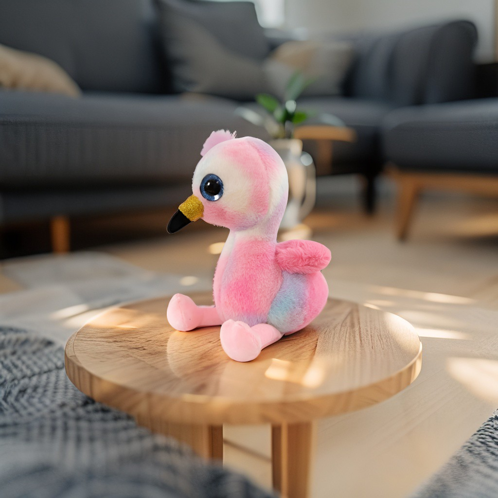 Plush Flamingo with Big Sparkle Eyes & Glitter Beak Soft Toy For Kids LMI14770