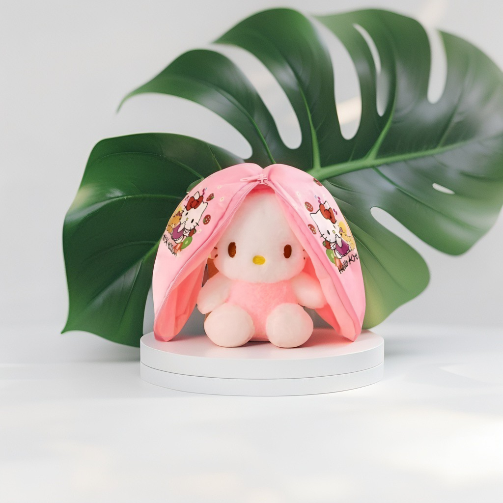 Kawaii Hello Kitty in Pink Bunny Outfit Stuffed Animal Soft Plush Toy For Kids LMI15155