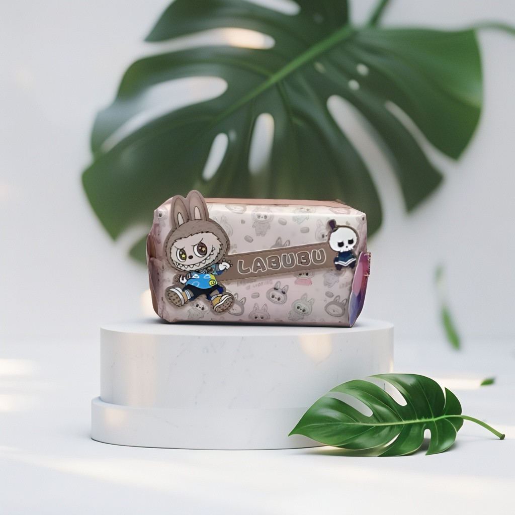 Brown - LABUBU The Monsters Plush Cosmetic Bag | POP MART Accessory Pouch with Zipper NOVHBC-1881185