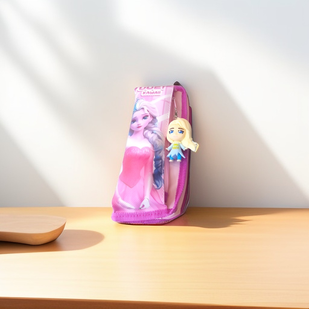 Disney Frozen Elsa Pencil Case for Girls with Elsa Doll Keychain | Stationery Pouch, Back to School Supplies, Girls Gift  NOVHBC-188988