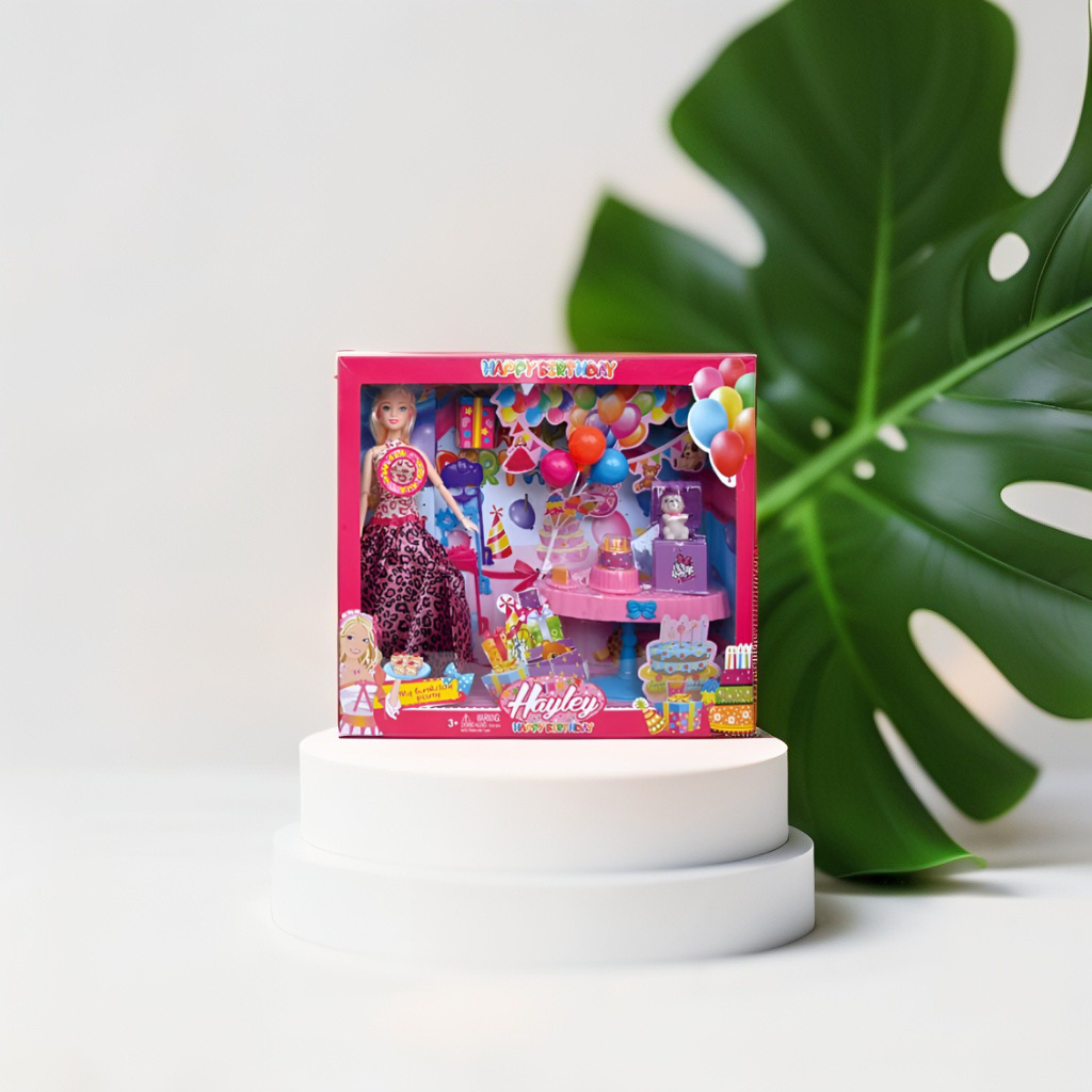 Birthday Party Doll Barbie Playset with Accessories | Adorable Toy Gift for Girls NX13254