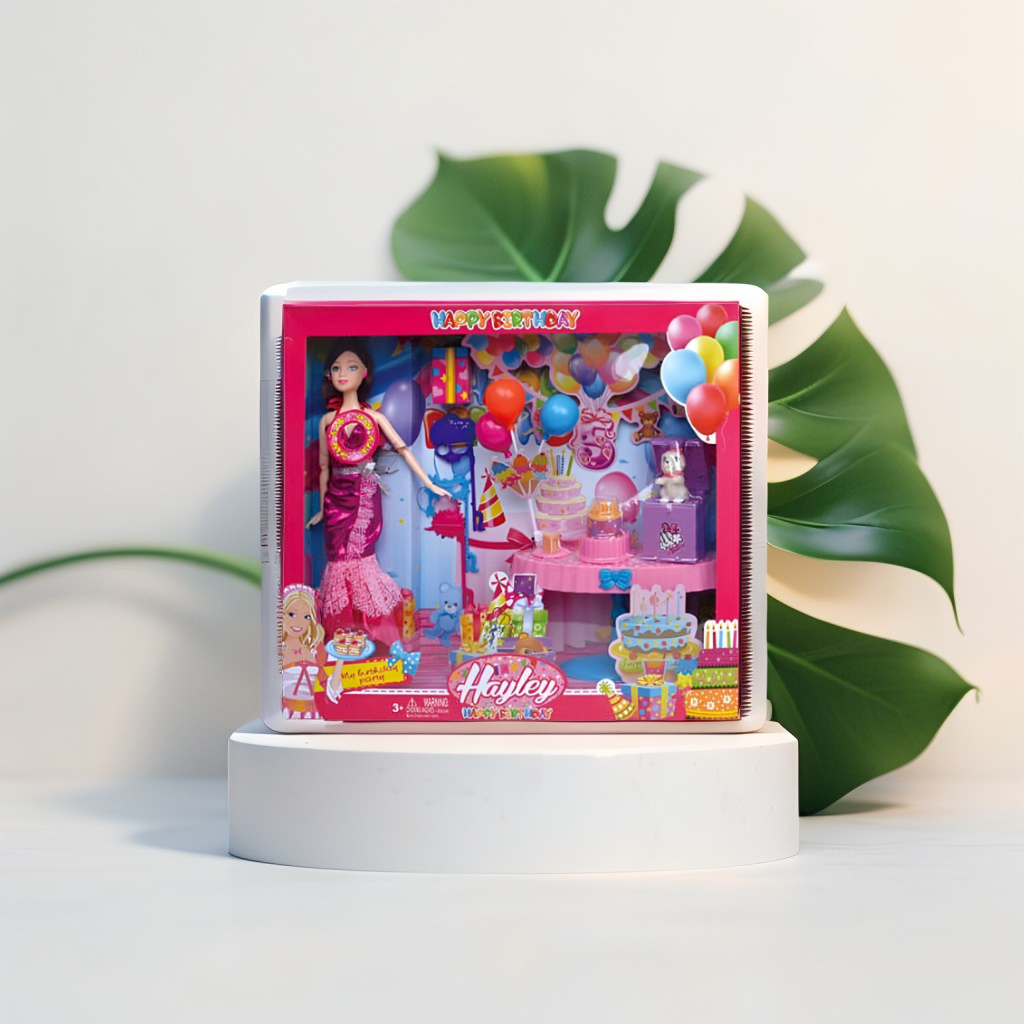 Happy Birthday Princess Barbie Doll Set with Cake & Accessories | Best Gift for Girls & Kids NX13254