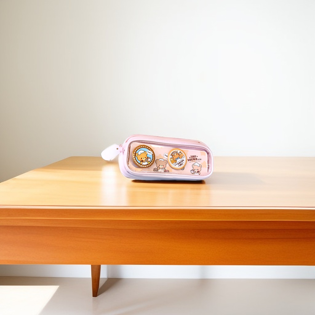 Cute Bear Pencil Pouch | Blue Kawaii Stationery Case NOVGBT-50045.