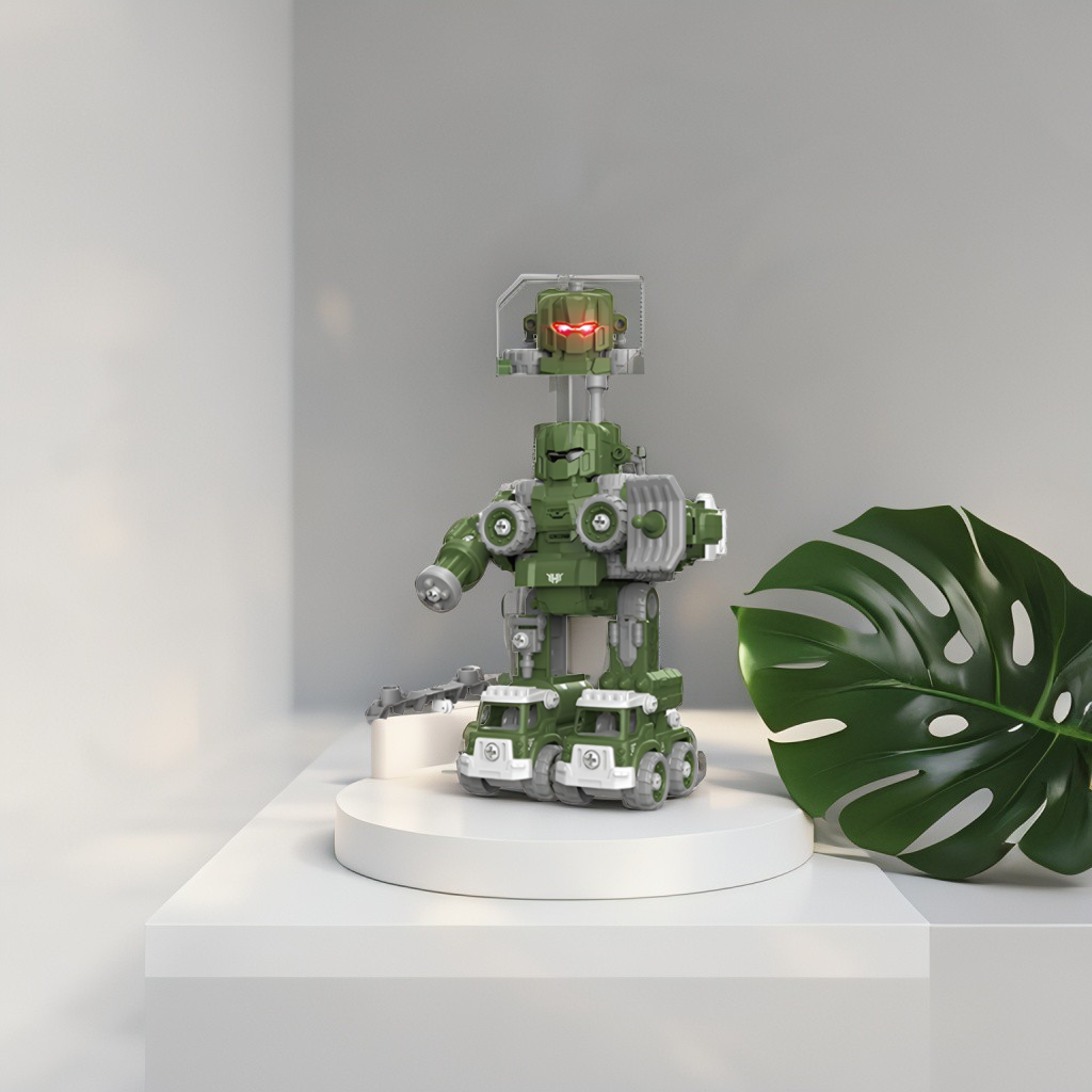 Military Robot Truck Toy – 5-in-1 Military Vehicles Transformation Robot Toys – STEM Lego Building Truck Set, Construction Toy for Boys LMI-ZY-LM907.