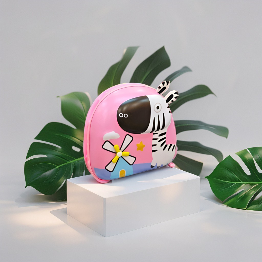 Pink - Zebra Kids Backpack - Cute 3D Animal School Bag for Toddlers & Preschoolers NOVGBT-50186.