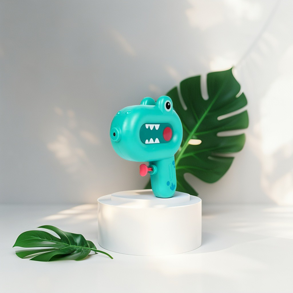 Green - Cute Dinosaur Water Pistol – Fun Animal Spray Gun Toy for Kids Outdoor Play.