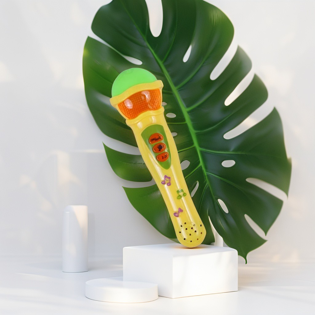 Yellow - Musical Microphone Toy for Kids - Singing Mic with Lights & Sounds