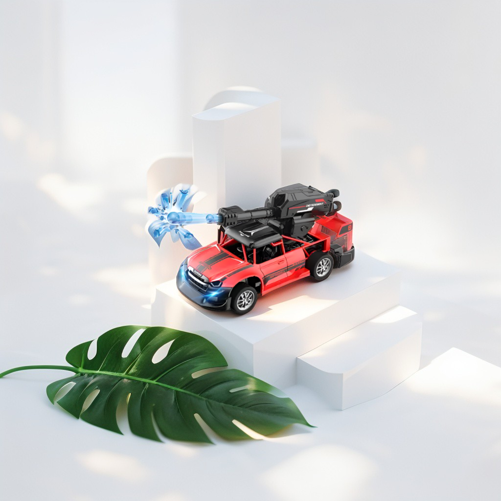 Water Bomb Stunt Car - 4WD Rechargeable Off-Road Vehicle with Water Cannon, 360° Rotating & Spraying Action for Kids LMI11013.