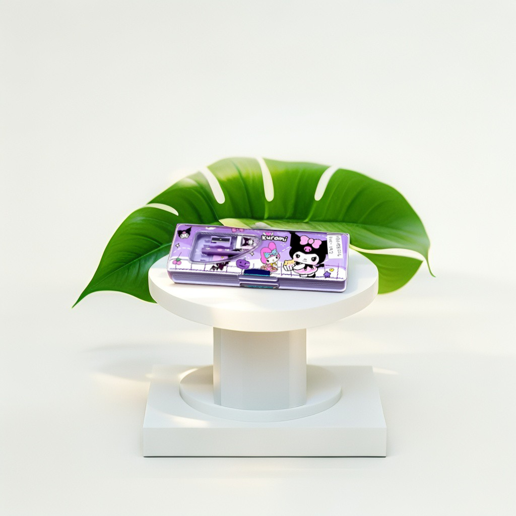 Kuromi Multi-Compartment Pencil Box for Girls | Pop-Up Stationery Case with Built-in Sharpener | Cute Back to School Organizer NOVHBC-1881121.