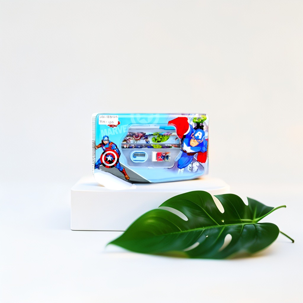 Blue - Cute Captain America Pencil Case | 3D Design Stationery Pouch for Girls | Back to School Organizer Gift NOVHBC-1881120.