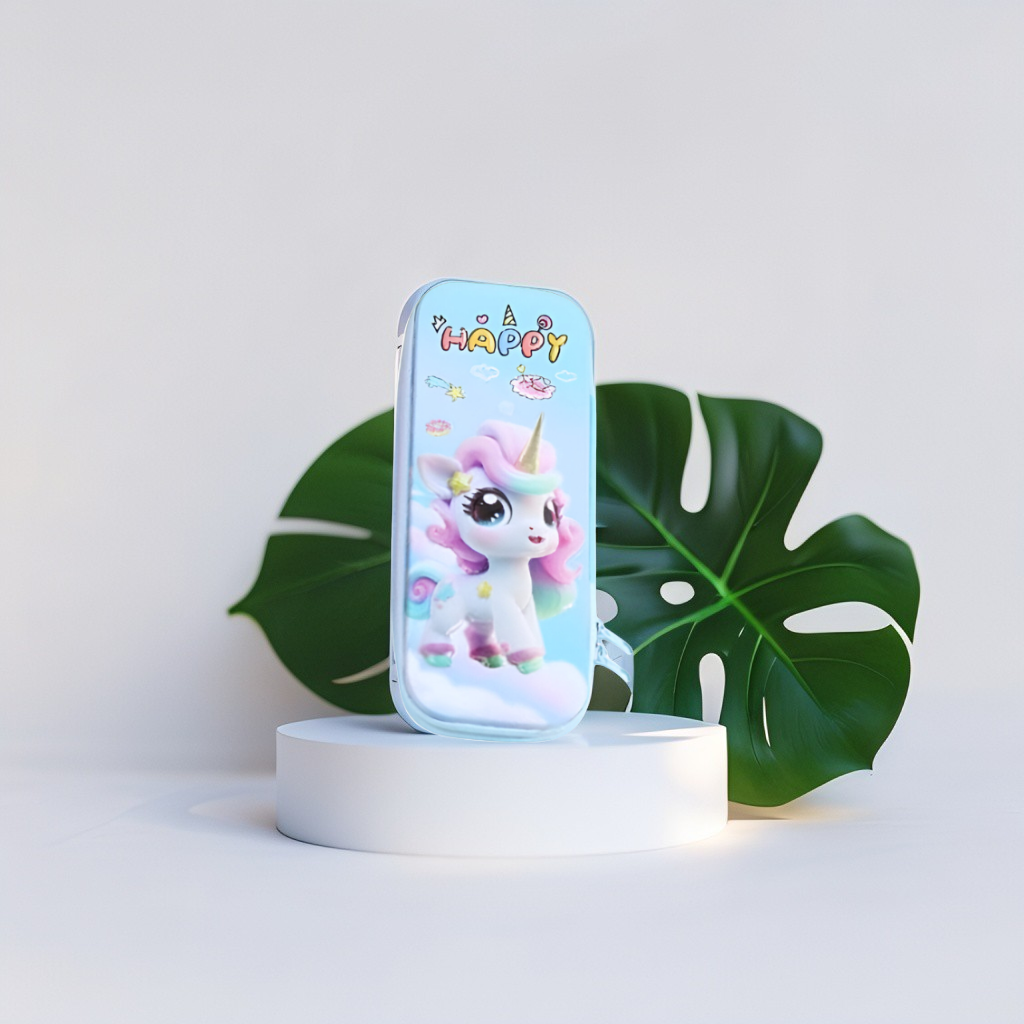 Blue - Cute Unicorn Hard Shell Pencil Case | 3D Design Stationery Pouch for Girls | Back to School Organizer Gift NOVHBC-1881229.