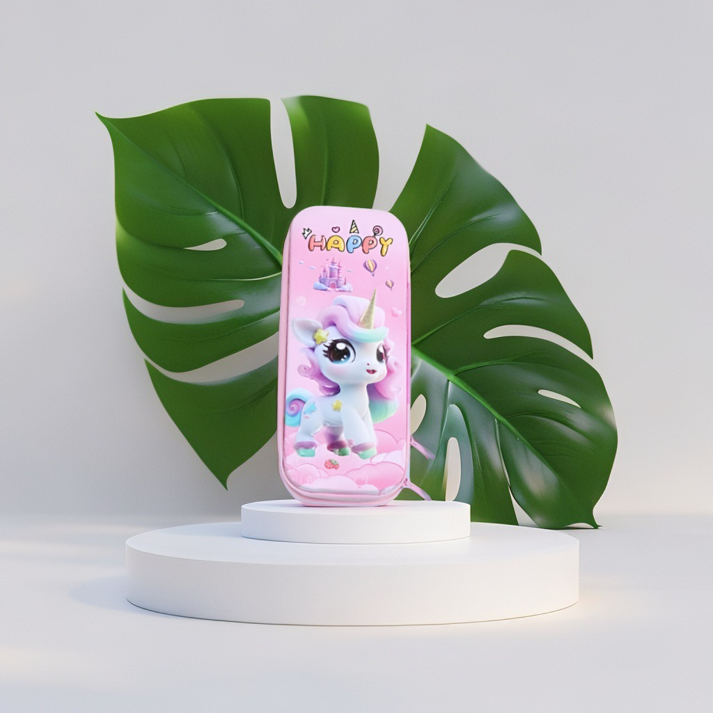 Cute Unicorn Hard Shell Pencil Case | 3D Design Stationery Pouch for Girls | Back to School Organizer Gift NOVHBC-1881229.
