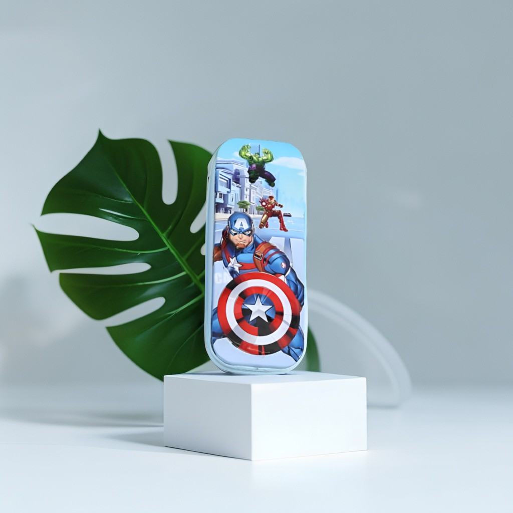 Marvel Avengers Metal Pencil Box | Captain America Superhero Tin Case | Durable Back to School Stationery for Boys NOVHBC-1881229.