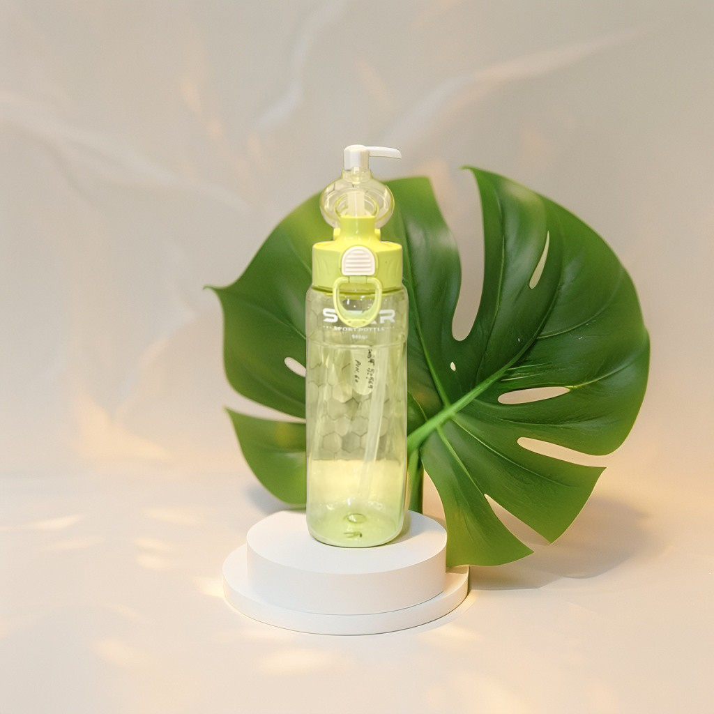 Yellow - Star 900ML Sport Water Bottle with Straw | Leakproof & BPA-Free Bottle for Gym & School | Portable Hydration Gift NOVGBT-50569.