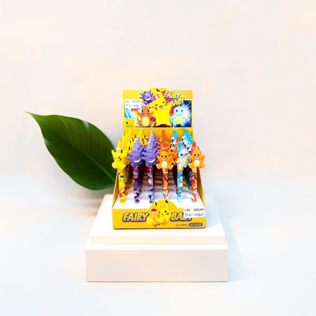 Pokémon Pen 36-Piece Set | Cute Anime Cartoon Pens with Pikachu, Squirtle & Gengar Figures | Kids School Supplies Gift NOVHBC-1881252.