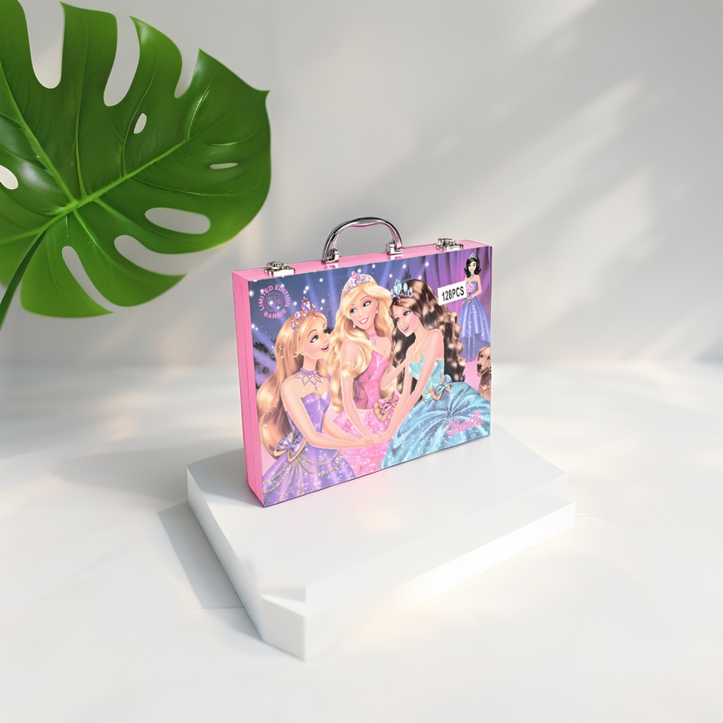 Barbie Limited Edition 128-Piece Art & Coloring Kit | Princess Briefcase with Art Supplies | Back to School Gift for Girls NOVHBC-188308.