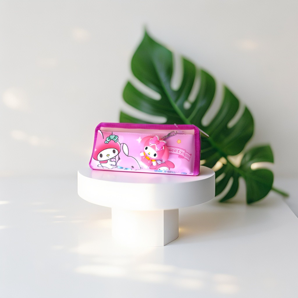 Pink - Sanrio Inspired Pencil Pouch | Cute Kuromi, My Melody & Pompompurin Style Pen Bags | Kawaii Stationery Organizer Gift NOVHBC-188986.