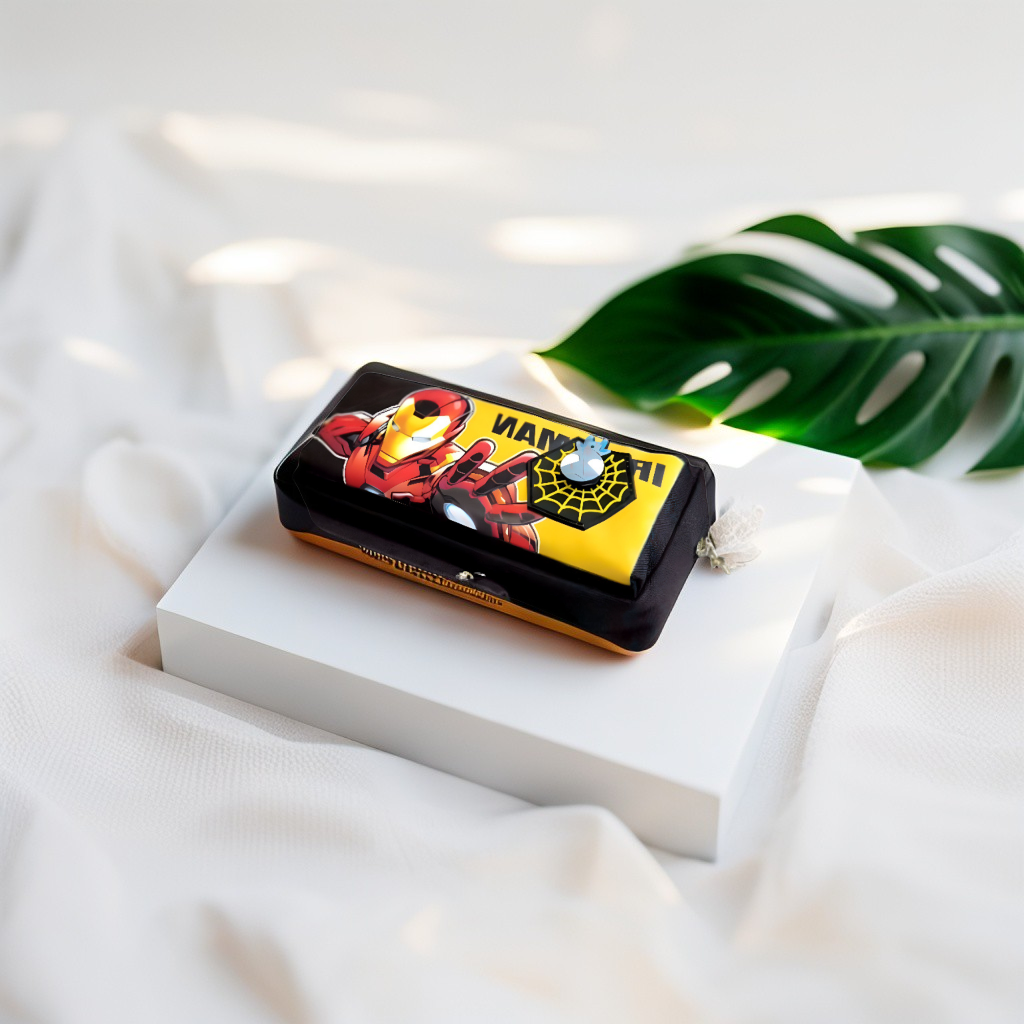 Black - Iron-Man Soft Pouch – Avengers Spinner Pouch with Double Chain in Blister Card | Marvel Superhero Accessory NOVHBC-188984