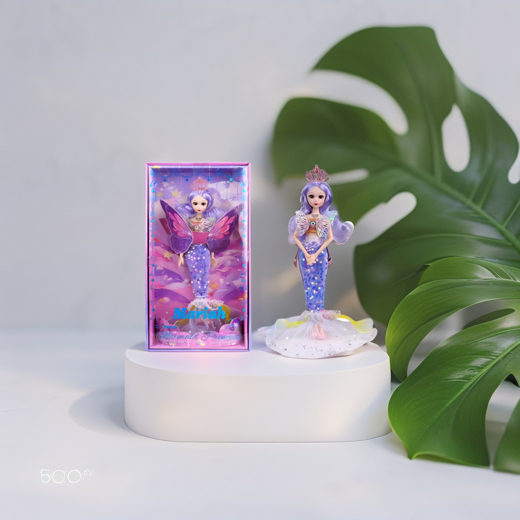 Lavender - Mariah Mermaid Princess Doll with Butterfly Wings |Barbie Inspired Magical Fashion Toy with Glittering Dress | Perfect Role Play Gift for Girls LMI13133.