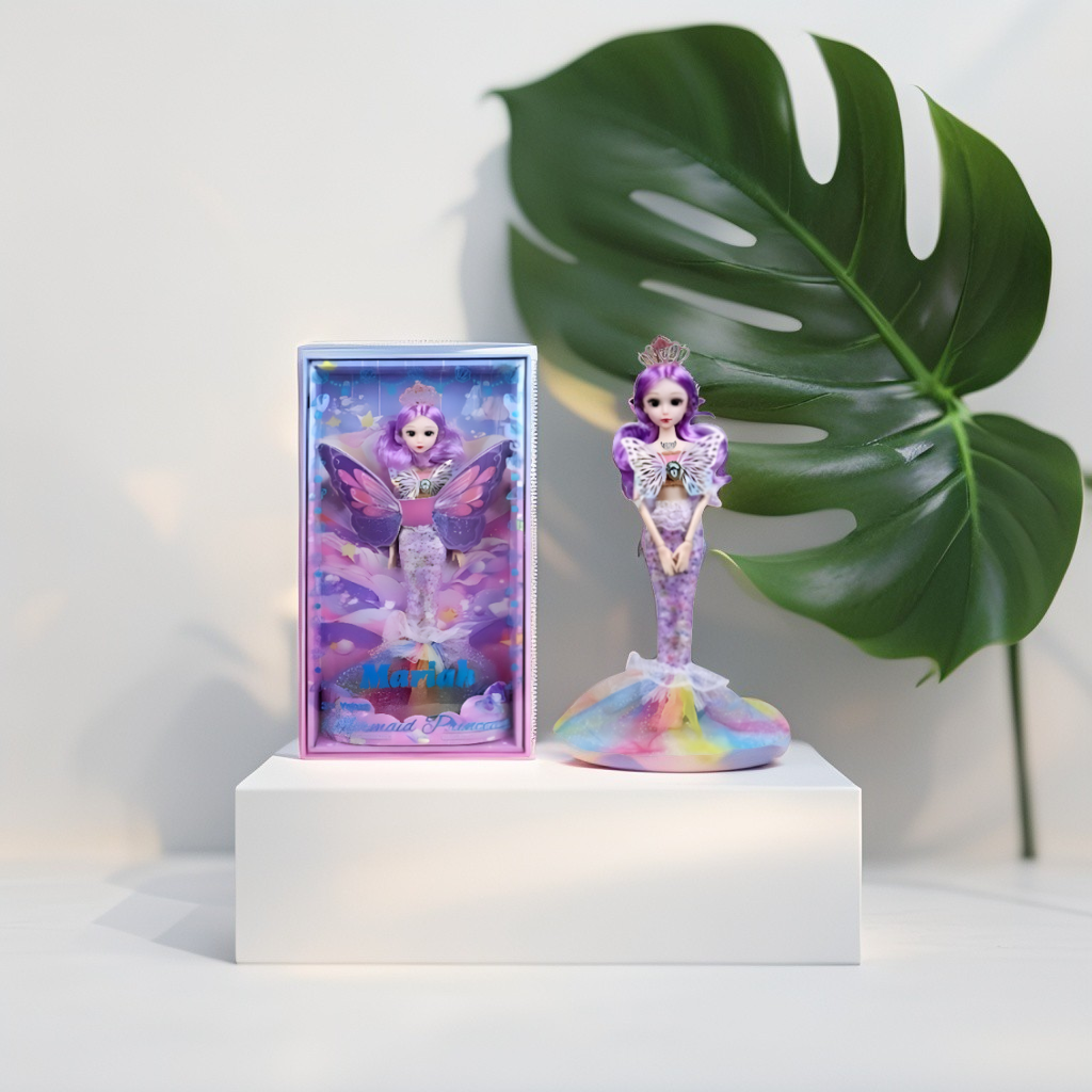 Mariah Mermaid Princess Doll with Butterfly Wings | Barbie Inspired Magical Fashion Toy with Glittering Dress | Perfect Role Play Gift for Girls LMI13133.