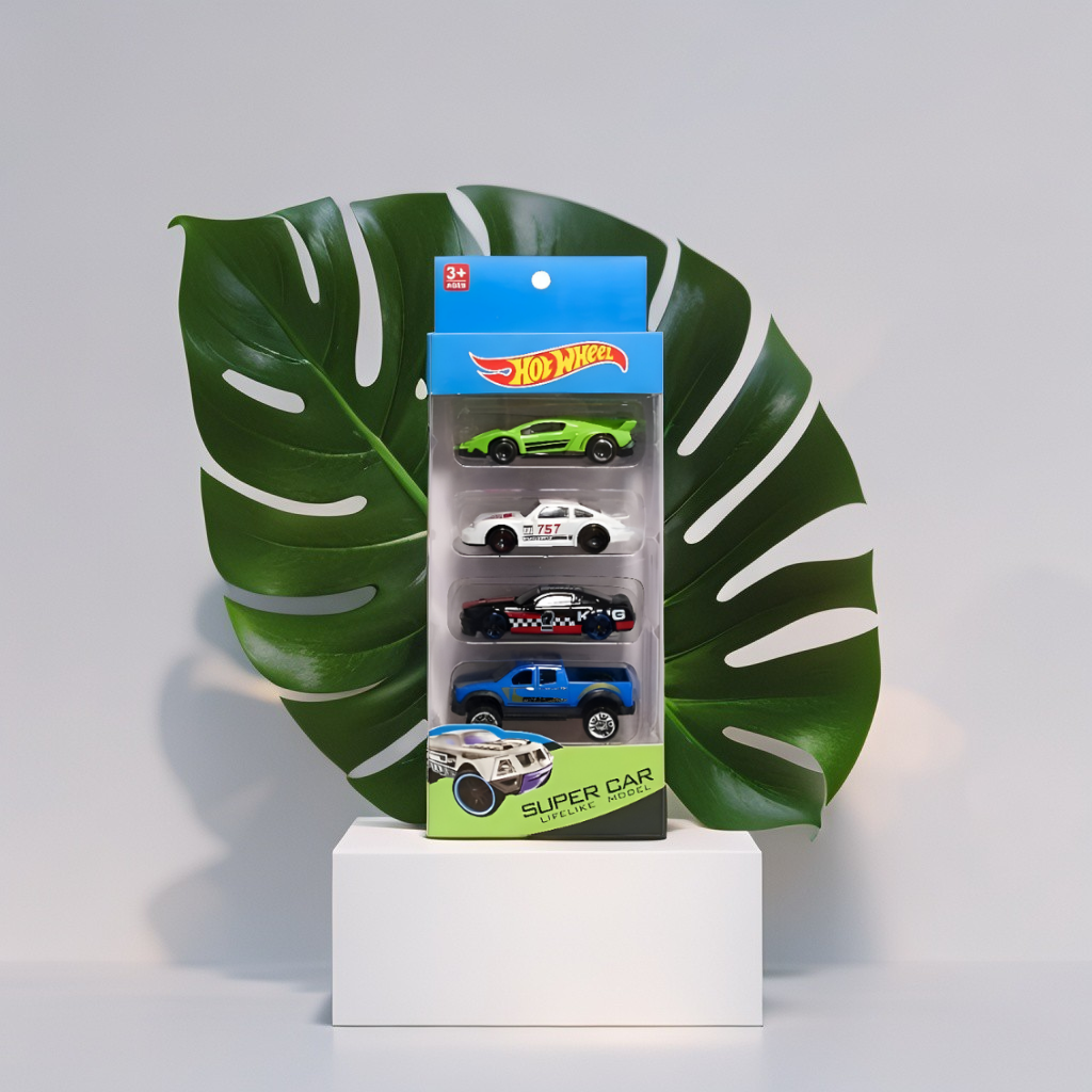 Rapid Racers –4-Pack Die-Cast Toy Cars for Kids, Metal Vehicles for Racing  LMIZY-1699-4.