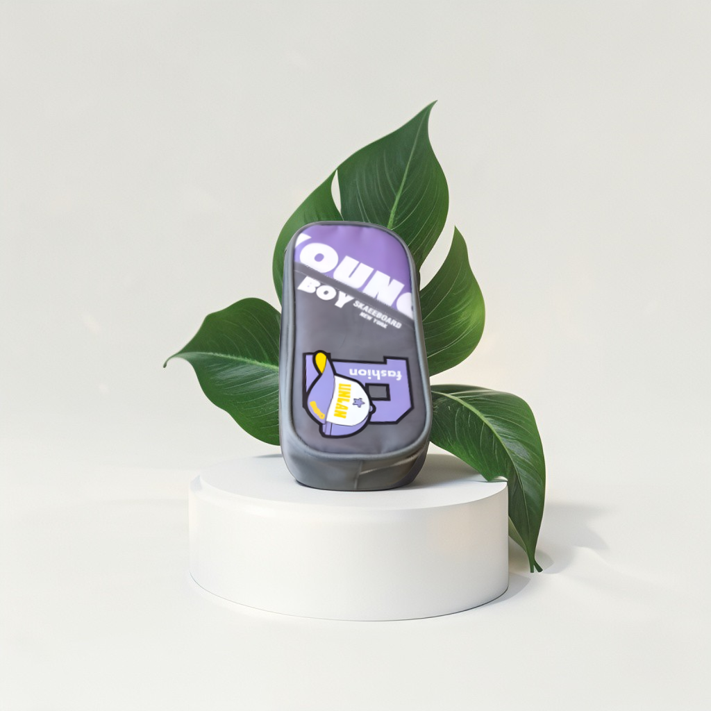 Lavender - Young Boy Skateboard Pencil Pouch | Urban Fashion Pen Case for School | Skater Themed Stationery Organizer Gift NOVGBT-50248.