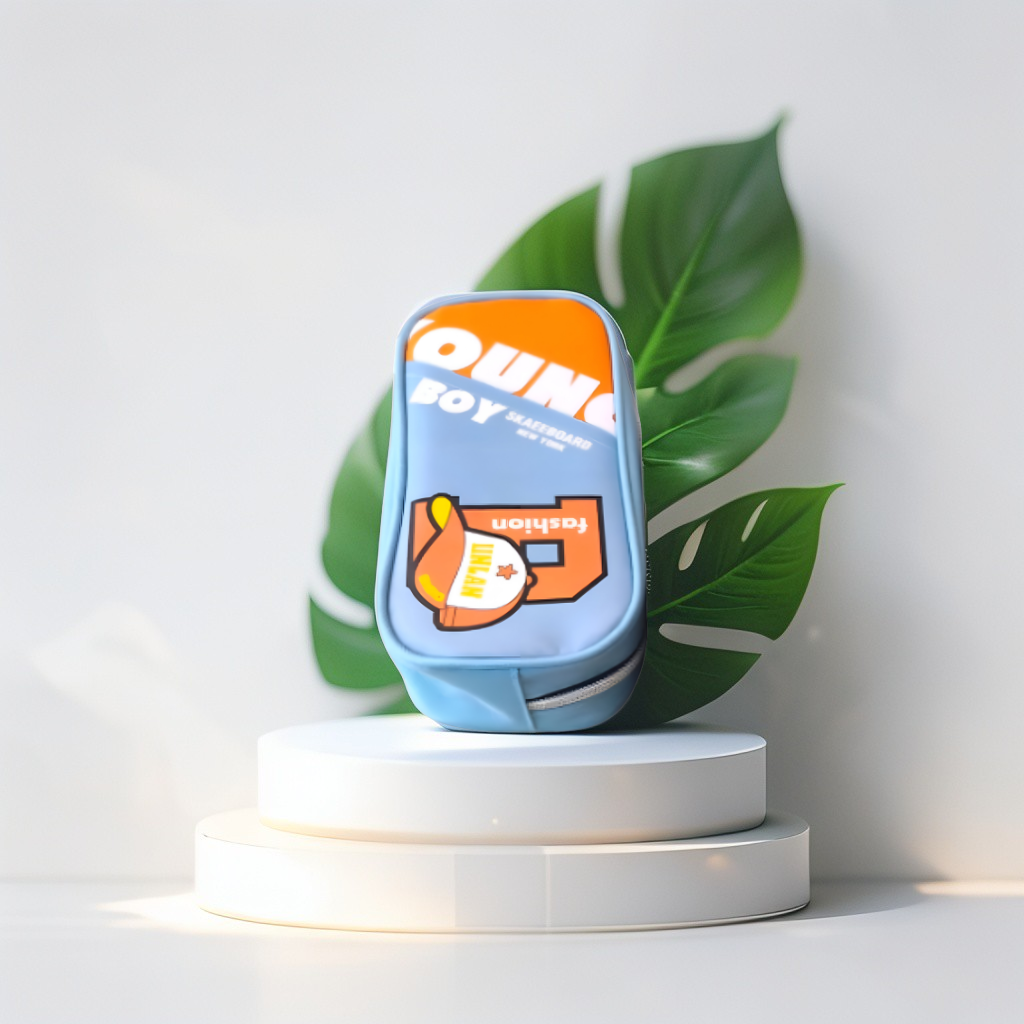 Young Boy Skateboard Pencil Pouch | Urban Fashion Pen Case for School | Skater Themed Stationery Organizer Gift NOVGBT-50248.