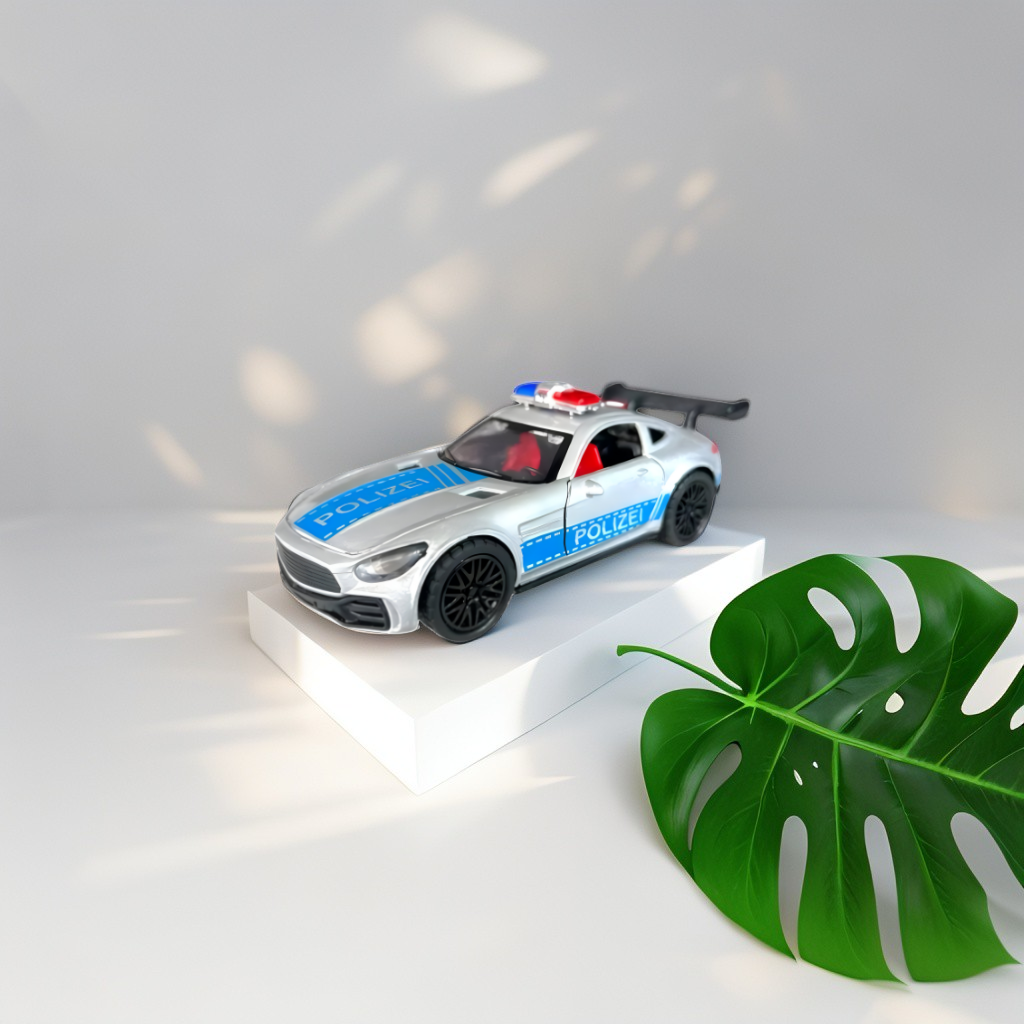 Blue - Porsche Police Diecast Car Toy – Opening Doors, Realistic Design, Durable Metal Model for Kids Scale 1:36 LMI15316.